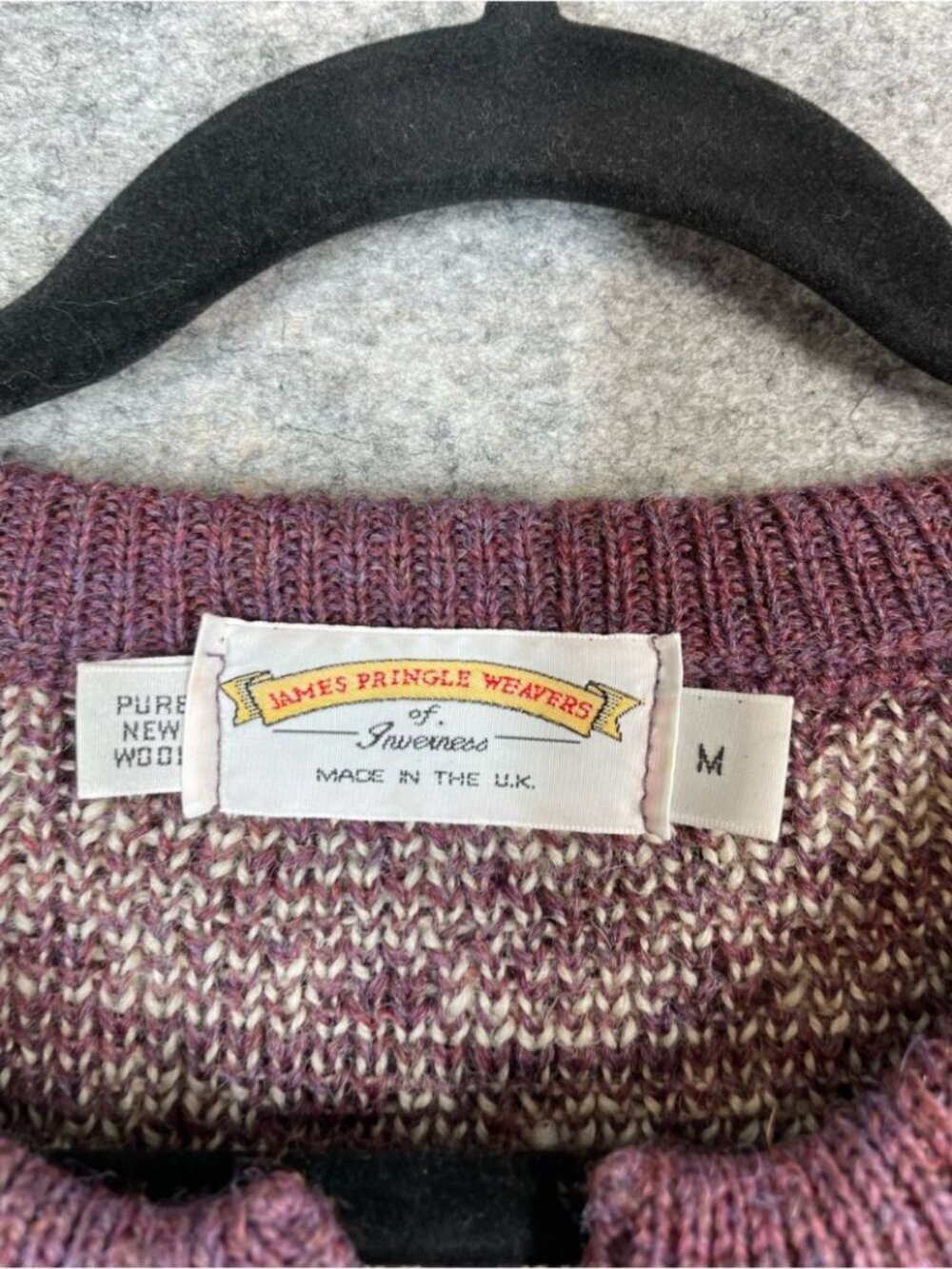 James Pringle Weavers Wool Cardigan Purple Nordic Fair Isle Cottagecore Medium - Picture 7 of 15